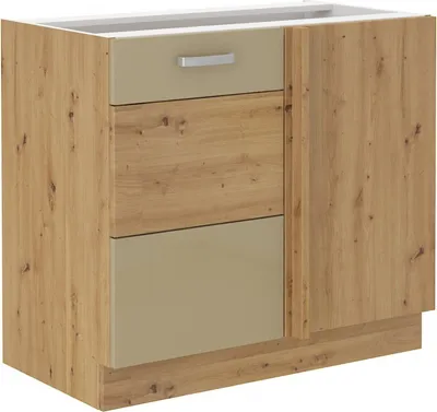 Obrázek produktu pro Prodloužená rohová skříňka ADARA - šířka 105 cm, cappucino / dub artisan