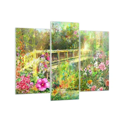 Produktbild von Bilder auf glas - Brücke Park Blume Frühling - 130x100cm - Glasbilder - Wandbilder - Kunstdruck - zum Aufhängen bereit - Wanddekoration aus Glas - Glas Bilder - Wandbild auf Glas - GCB130x100-2906