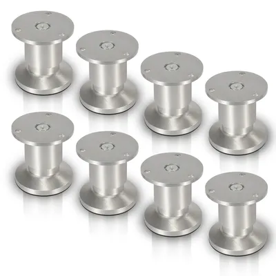 Productafbeelding van Set van 8 Aluminium Meubelpoten - Hoogte 80 mm, Belastbaarheid tot 250 kg