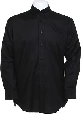 Produktbild von Kustom Kit Workwear Oxford Herren Langarm Hemd, Shirt, Größe:16.5 (42cm), Farbe:Schwarz