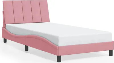 Image de vidaXL Cadre de lit sans matelas "Hanko" rose 100x200 cm velours