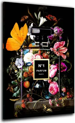 Produktbild von Parfümflasche Lifestyle Blumen Wandbild Leinwandbild Kunst Deko XL: 100x150x4cm