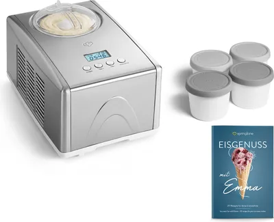 Produktbild von SPRINGLANE Eismaschine Emma 1,5 L mit selbstkühlendem Kompressor 150 W, Eiscrememaschine aus Edelstahl mit entnehmbarem Eisbehälter, inkl. Rezeptheft und 4 Aufbewahrungsbehälter