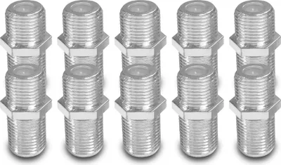 Produktbild von 10x ARLI F-Verbinder – F-Kupplung F-Buchse auf F-Buchse für Koaxialkabel & SAT Verlängerung F Verbinder