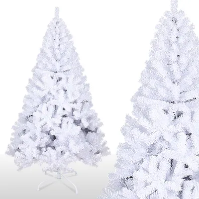 Image de Jayseuw Arbre de Noël Support pour arbre de Noël Sélection flocage blanc 210cm
