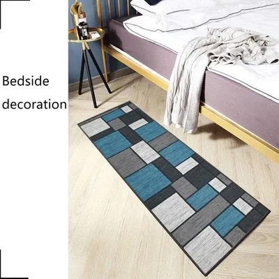 Produktbild von Ibenzoa® Waschbarer Antirutsch-Teppichläufer 40 x 100 cm für Küche, Flur & Wohnzimmer – Perlenvelours (Mikrofaser), 6 mm Florhöhe, TPR-Unterseite