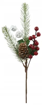 Produktbild von EM&EM Weihnachts-Dekozweig mit Glöckchen und Zapfen 48 cm
