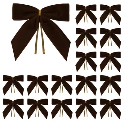 Produktbild von Weihnachtsschleifen Samt 9x9cm 24 Stück für Tannenbaum & Deko