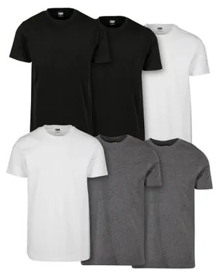 Produktbild von Urban Classics - "Basic" T-Shirt für Herren(6er-Pack) TN1079 (XL) (Schwarz/Weiß/Holzkohle)