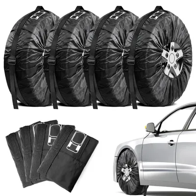 Image de Jeu de 4 pochettes de rangement, pour valises de 18 à 22 pouces, couleur noire, imperméables et anti-poussière, en polyester