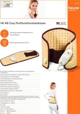 Obrázek produktu pro Multifunkční vyhřívací podložka Beurer HK 49 Cosy
