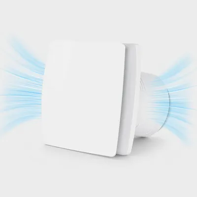 Produktbild von Ikodm Badlüfter 100mm Feuchtigkeitssensor mit Rückstauklappe Badezimmer Abluftventilator Weiß