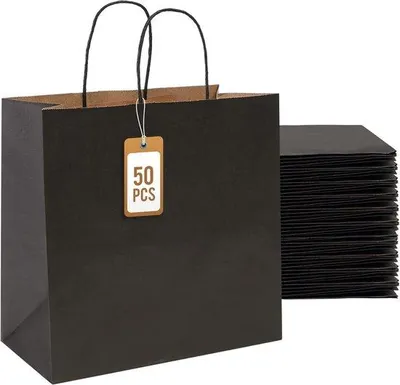 Produktbild von Famanu Papiertüten Set von 50 - Kraftpapier mit Handgriffen