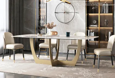 Productafbeelding van Luxe meubels, metalen tafels, 180x90 cm, geschikt voor woonkamer, hotel of eetkamer. Design tafel