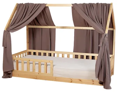 Image de Baldaquin double pour lit de chambre - 130 x 420 cm - Marron | par SEVIRA KIDS