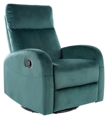 Image de Fauteuil inclinable en velours - L 72 x P 80 x H 101 cm - Vert