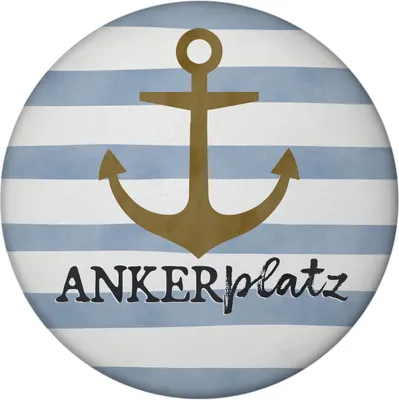 Produktbild von Anker Magnet rund mit Spruch Ankerplatz