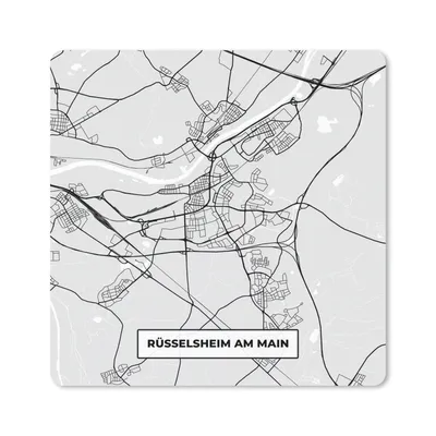 Produktbild von MuchoWow® Mauspad Mousepad Karte - Rüsselsheim Am Main - Deutschland - Stadtplan - Karte 20x20 cm - Mousepads - Maus Mat - Pad - Mausunterlage - Desk Mat - Bureauartikeln