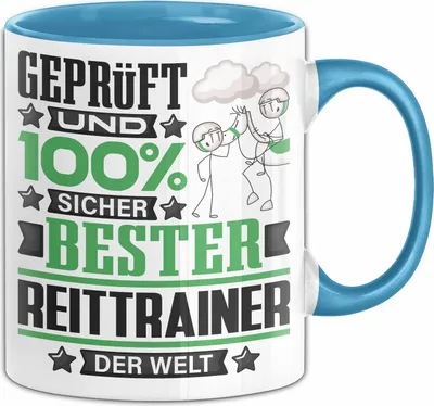 Produktbild von Reittrainer Geschenk Lustiger Spruch für Reittrainer Geschenkidee Bester Reittrainer Der Welt (Blau)