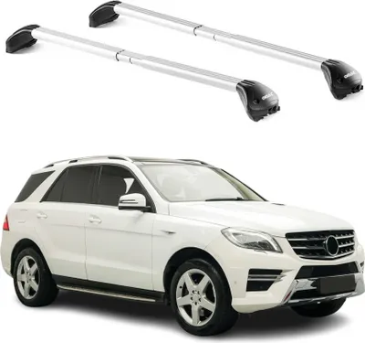 Produktbild von Dachträger für Mercedes ML W163 W164 W166 1997-2015 5tür 100kg Alu Silber 2x ABE