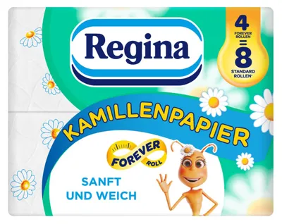 Productafbeelding van Regina Kamille papier, 4 grote rollen toiletpapier, 3-laags