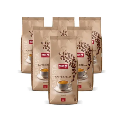 Immagine prodotto di Meray Caffè Crema Chicchi di caffè 1000 g – Intensità 8/10 – Confezione da 6