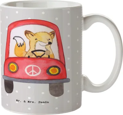 Produktbild von Mr. & Mrs. Panda Pott Fahrlehrer Herz - Grau Pastell - Geschenk, Teebecher, Tasse, Roadtrip, Teetasse, Kaffeetasse, Teepott, Führerscheinprüfung, Autofahrt, Fahrschule