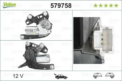 Produktbild von VALEO 579758 Wischermotor Hinten für CITROËN BERLINGO (B9) passend für PEUGEOT PARTNER Tepee