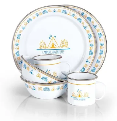 Produktbild von Campfire Emaille Geschirr-Set - 6-teilig - Für 2 Personen