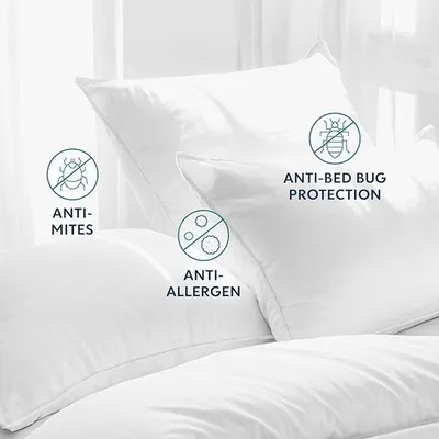 Produktbild von Famanu Kissenbezüge 50x70 cm Set 2, anti-allergisch und gegen Hausstaubmilben, waschbar bis 95°C
