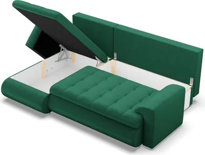 Produktbild von Links Ecksofa mit Schlaffunktion FORESTA, Sofa mit bettkasten 230x159cm, Dunkelgrun