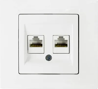 Produktbild von Gunsan Moderna Datenbuchse 2-fach CAT6 Internet Netzwerk Weiss