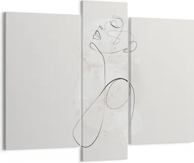Produktbild von Bild auf Leinwand - Leinwandbild - 3 Teile - Frau eins Linie - 95x80cm - Wand Bild - Wanddeko - Wandbilder - Leinwanddruck - Bilder - Wanddekoration - Leinwand bilder - Wandbild - CB95x80-4576