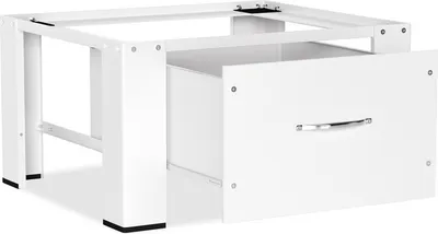 Immagine prodotto di Yakimz Base per lavatrice con cassetto, Stabile base per lavatrice, Base per lavatrice in acciaio fino a 150 kg Bianco