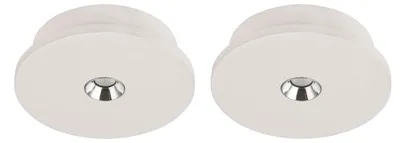 Produktbild von 2er Set LED Deckenleuchte, Gips weiß, Chrom, D 16 cm
