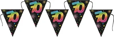 Produktbild von Wimpelkette 70. Geburtstag bunt 3 m