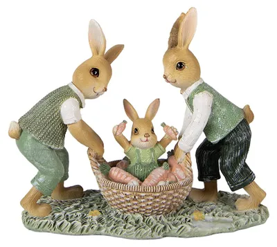 Productafbeelding van Clayre & Eef Decoratieve figuur, konijn, 17x7x14 cm, bruin, kunststof