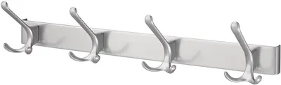 Zdjęcie produktu dla Szyna hakowa 0822-0824 4 haki A.96mm LM srebrny anodowany H.102mm HERMETA