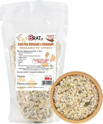 Obrázok produktu pre Ovsené sušienky so zrnami – zmes na pečenie 460 g