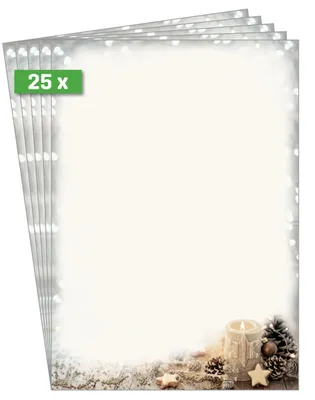 Productafbeelding van SIGEL DP450 SIGEL Weihnachtsbriefpapier Christmas Candle Motiv DIN A4 90 g/qm 25 Blatt