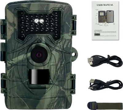 Zdjęcie produktu dla 36 MP 1080P Nagrywanie wideo w dzień i w nocy Tylna kamera Wielofunkcyjna zewnętrzna kamera myśliwska do obserwacji zwierząt Domowa kamera monitorująca IP54 Wodoodporna z 34 lampami podczerwieni