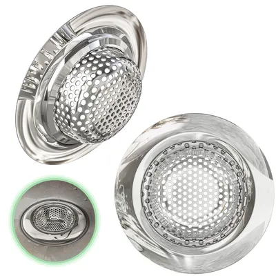 Abflusssieb Edelstahl 7 cm, 2 Stück, feinmaschig