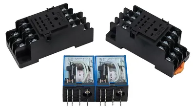 2x HH54P Leistungsrelais 14-polig 5A 4PDT AC 24V LED