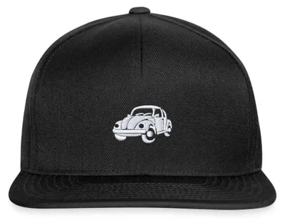 Produktbild von Spreadshirt Volkswagen VW Beetle Stickmotiv Snapback Cap, One size, Schwarz/Schwarz