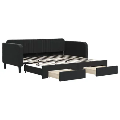 Immagine prodotto di vidaXL Divano letto estraibile con cassetti Nero 90x190 cm Velluto