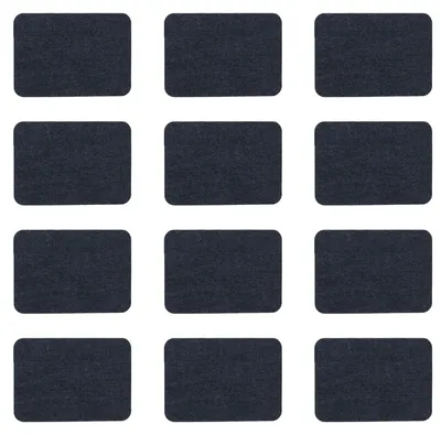 12er-Set Bügelpatches, Denim, schwarz, 10,5 x 7,5 cm