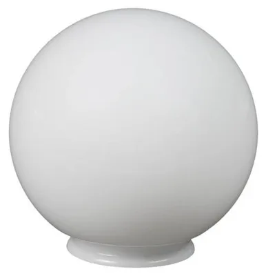 Image de Verre sphérique blanc brillant pour lampe, Ø 15 cm, avec collerette - Verre de rechange pour luminaire - Abat-jour en verre