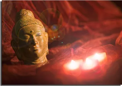Produktbild von LED Wandbild, Buddha mit Kerzen, L 45 cm
