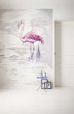 Produktbild von Komar Vlies Fototapete - Pink Flamingo - Größe: 200 x 250 cm (Breite x Höhe) - 2 Bahnen