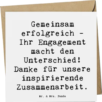 Produktbild von Mr. & Mrs. Panda Grußkarte Spruch Geschäftspartner Erfolg - Weiß - Geschenk, Aufmerksamkeit, Danke, Geschenkidee, Anerkennung, doppelkarte, sagen, Dankbarkeit, faltkarte